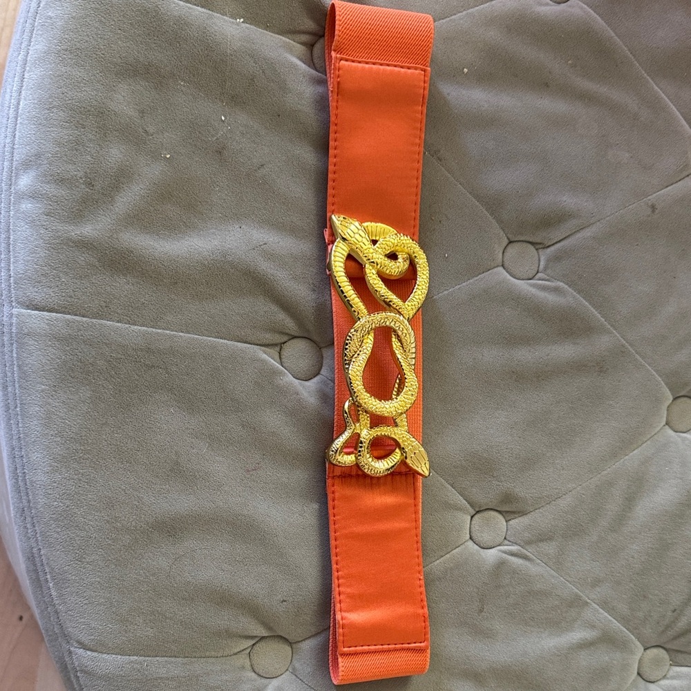 bebe Orange Belt with Gold Accent